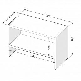 Kratki radni pult od iverala s policom 