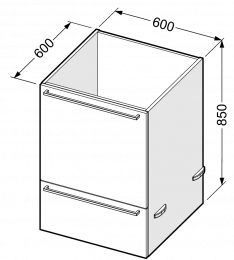 Pokretni ormarić s kutijom i jednom ladicom