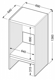 Jednostruki otvoreni ormar predviđen za 1 uređaj (sušilicu/perilicu)