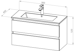 Omarica STELLA 90 z umivalnikom