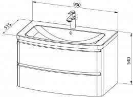 Base mobile CHARM OVAL 90 con lavabo