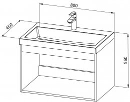 Base mobile BASIC 80 con lavabo