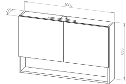 Mobile pensile BASIC PLUS 100 con specchio