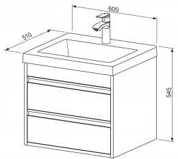 Base mobile CONNECT 60 con lavabo