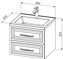Base mobile VINTAGE 60 con lavabo