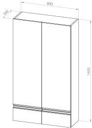 Stranska omarica LYRA 80x140