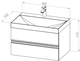 Omarica LYRA 80 z umivalnikom